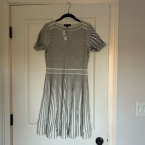 Ann Taylor striped rib flare sweater dress
